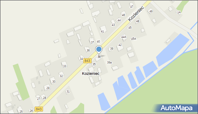 Kozieniec, Kozieniec, 38, mapa Kozieniec