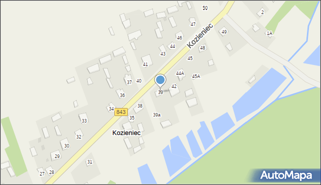 Kozieniec, Kozieniec, 39, mapa Kozieniec