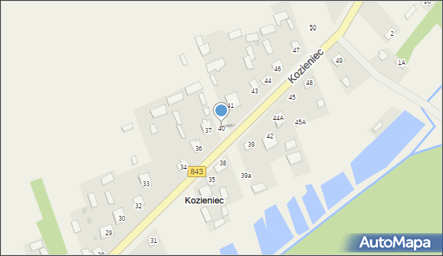 Kozieniec, Kozieniec, 40, mapa Kozieniec