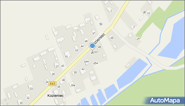 Kozieniec, Kozieniec, 45, mapa Kozieniec