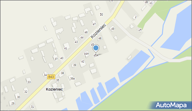 Kozieniec, Kozieniec, 45A, mapa Kozieniec