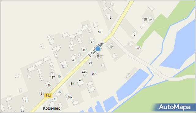 Kozieniec, Kozieniec, 48, mapa Kozieniec