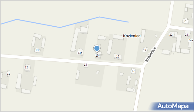 Kozieniec, Kozieniec, 15, mapa Kozieniec