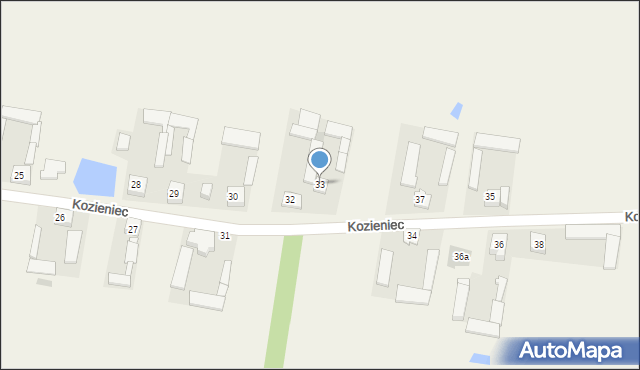 Kozieniec, Kozieniec, 33, mapa Kozieniec