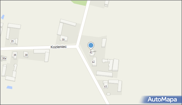 Kozieniec, Kozieniec, 41, mapa Kozieniec