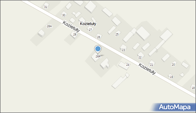 Kozietuły, Kozietuły, 24A, mapa Kozietuły