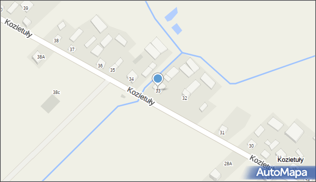 Kozietuły, Kozietuły, 33, mapa Kozietuły