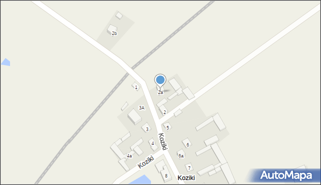 Koziki, Koziki, 2a, mapa Koziki