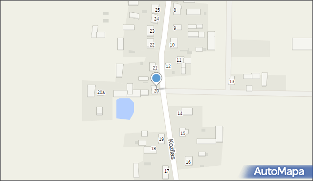 Kozilas, Kozilas, 20, mapa Kozilas