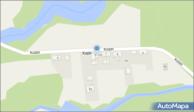 Kozin, Kozin, 6-2, mapa Kozin