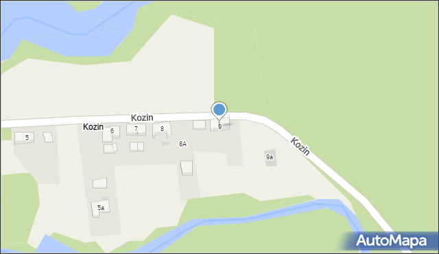 Kozin, Kozin, 9, mapa Kozin