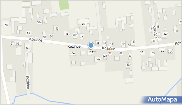 Kozińce, Kozińce, 42B, mapa Kozińce