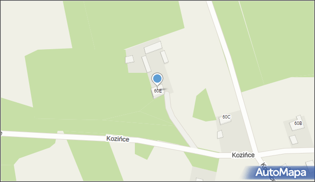 Kozińce, Kozińce, 60E, mapa Kozińce