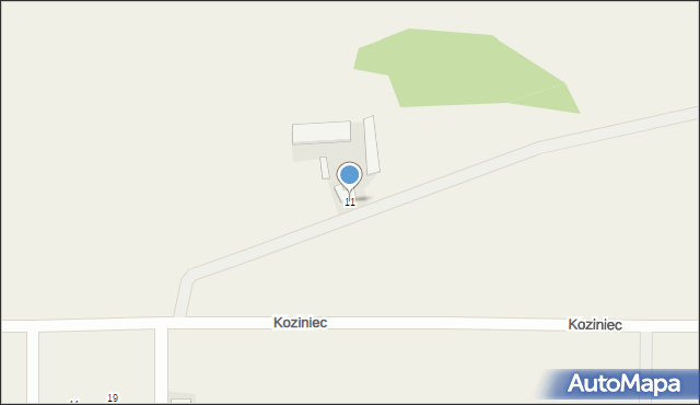 Koziniec, Koziniec, 11, mapa Koziniec