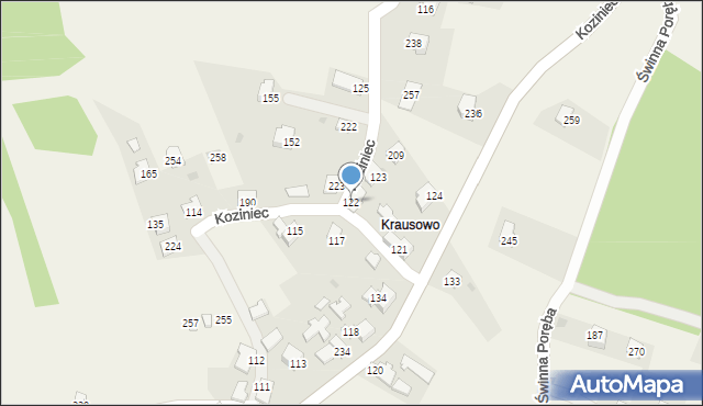 Koziniec, Koziniec, 122, mapa Koziniec