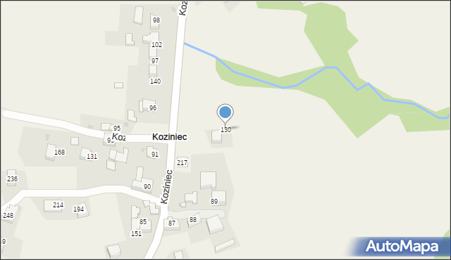 Koziniec, Koziniec, 130, mapa Koziniec