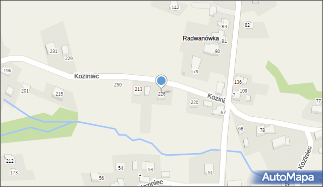 Koziniec, Koziniec, 226, mapa Koziniec