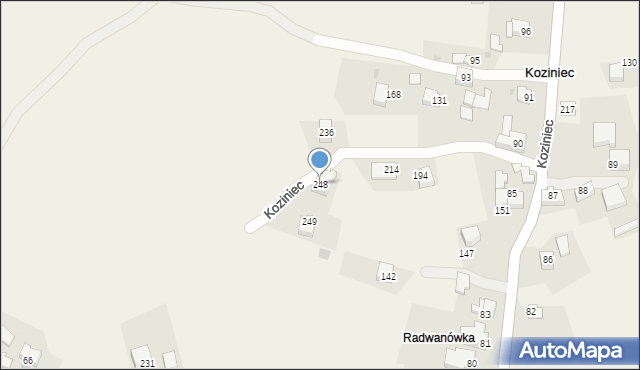 Koziniec, Koziniec, 248, mapa Koziniec