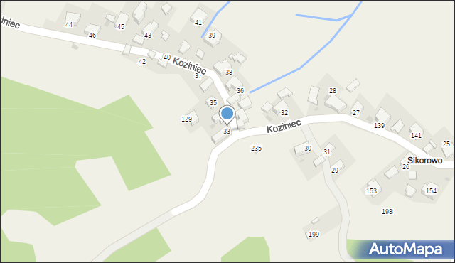 Koziniec, Koziniec, 33, mapa Koziniec