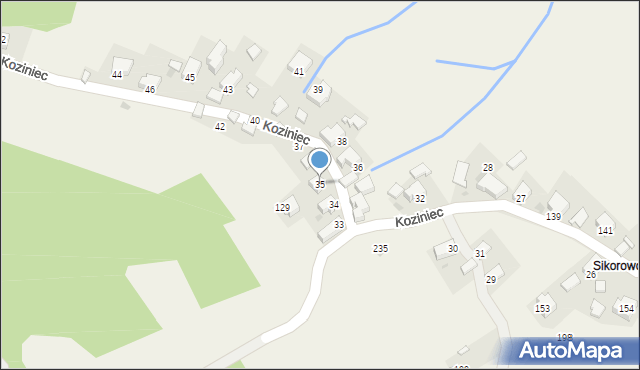 Koziniec, Koziniec, 35, mapa Koziniec