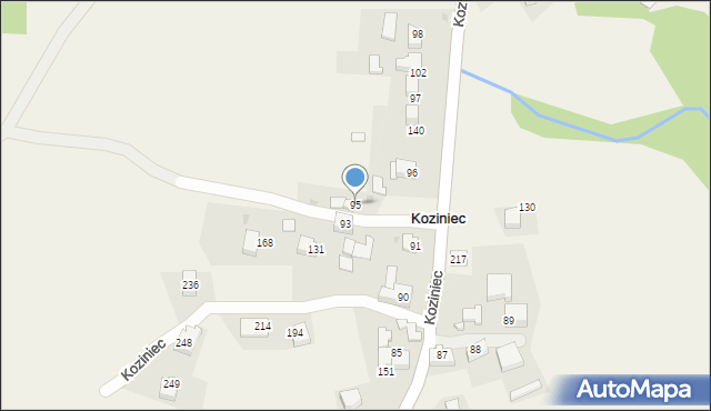 Koziniec, Koziniec, 95, mapa Koziniec