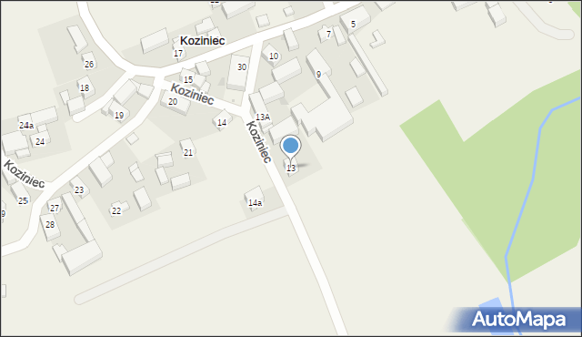 Koziniec, Koziniec, 13, mapa Koziniec