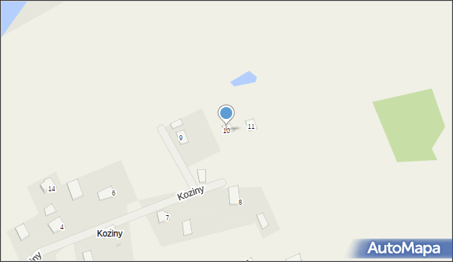 Koziny, Koziny, 10, mapa Koziny