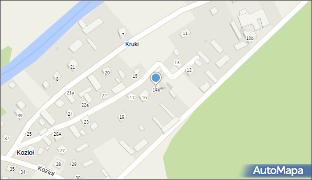 Kozioł, Kozioł, 14a, mapa Kozioł