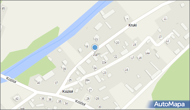 Kozioł, Kozioł, 21a, mapa Kozioł