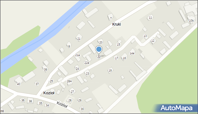 Kozioł, Kozioł, 22, mapa Kozioł