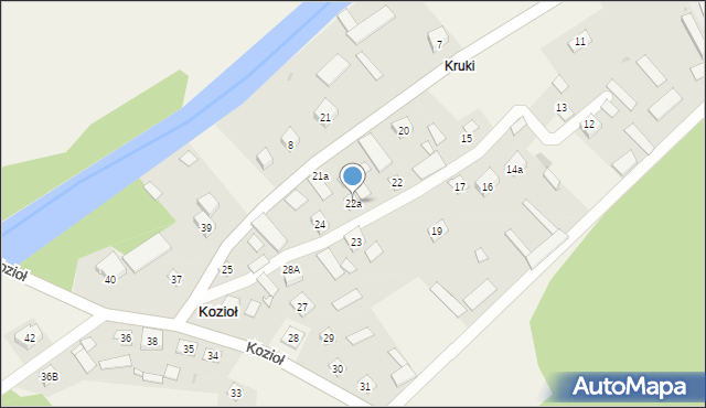 Kozioł, Kozioł, 22a, mapa Kozioł