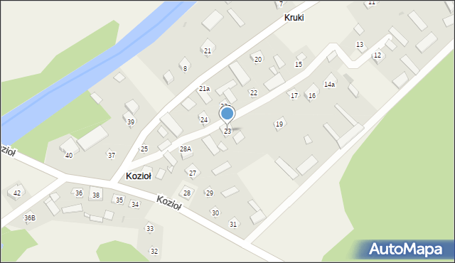 Kozioł, Kozioł, 23, mapa Kozioł