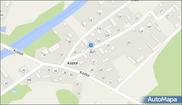 Kozioł, Kozioł, 28A, mapa Kozioł