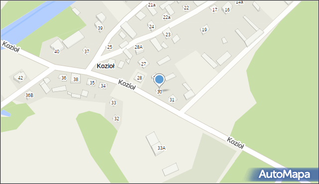 Kozioł, Kozioł, 30, mapa Kozioł