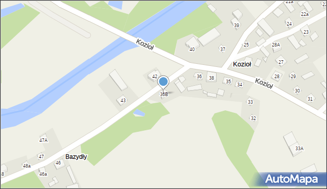 Kozioł, Kozioł, 36B, mapa Kozioł