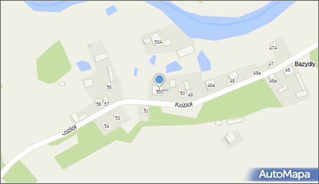 Kozioł, Kozioł, 50C, mapa Kozioł