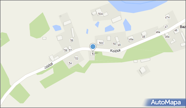 Kozioł, Kozioł, 51, mapa Kozioł