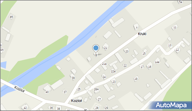 Kozioł, Kozioł, 8, mapa Kozioł