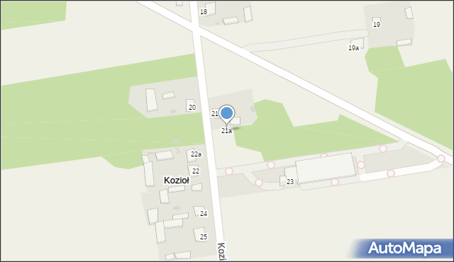 Kozioł, Kozioł, 21a, mapa Kozioł