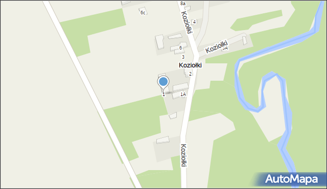 Koziołki, Koziołki, 1, mapa Koziołki