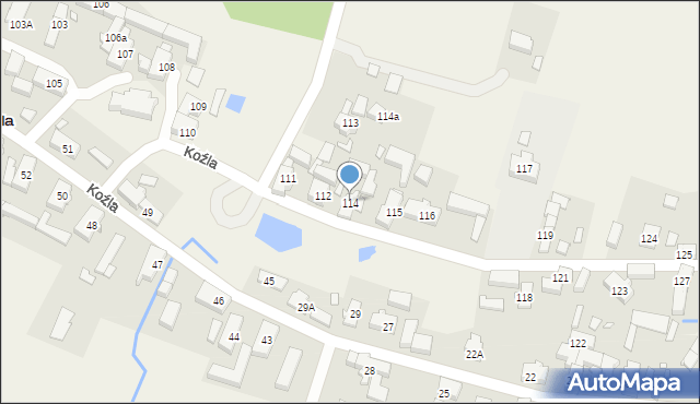 Koźla, Koźla, 114, mapa Koźla