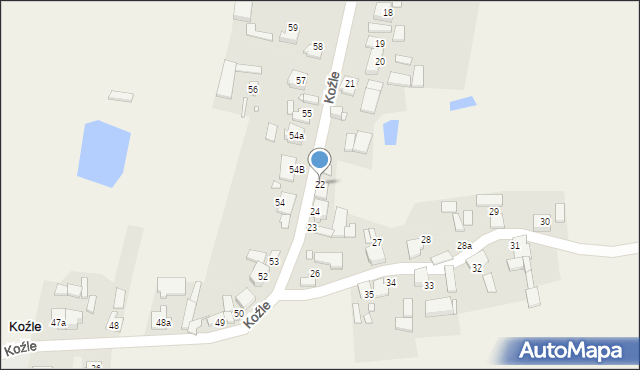 Koźle, Koźle, 22, mapa Koźle