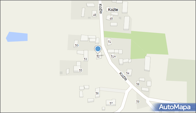 Koźle, Koźle, 52, mapa Koźle