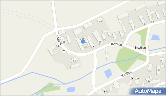 Koźlice, Koźlice, 1, mapa Koźlice