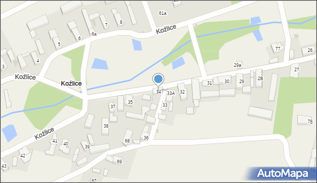 Koźlice, Koźlice, 34, mapa Koźlice