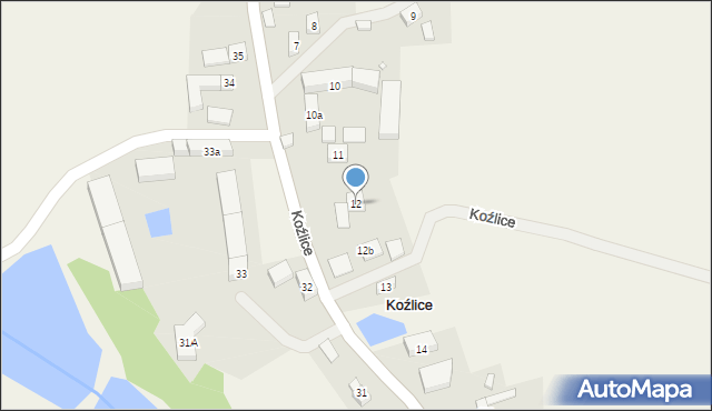 Koźlice, Koźlice, 12, mapa Koźlice