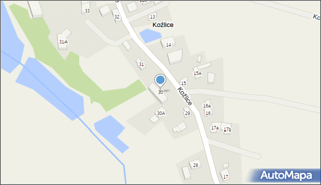 Koźlice, Koźlice, 30, mapa Koźlice