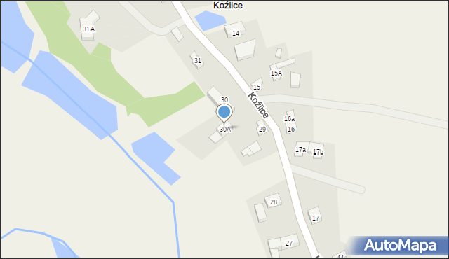 Koźlice, Koźlice, 30A, mapa Koźlice