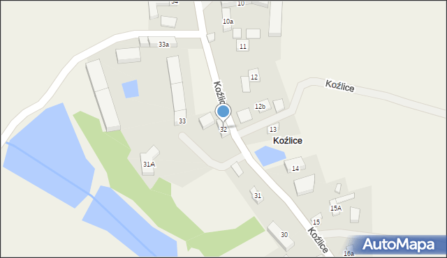 Koźlice, Koźlice, 32, mapa Koźlice