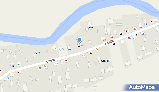 Koźliki, Koźliki, 22, mapa Koźliki
